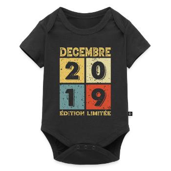 Anniversaire Vintage Idée Cadeau Décembre 2019 - Body à manches courtes Premium Bébé - noir - Devant
