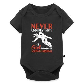 Never underestimate a girl who Snow - Baby Premium short-sleeve bodysuit - black - Front