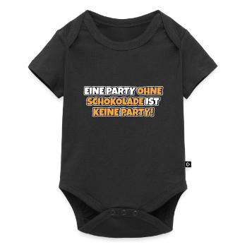 Ohne Schokolade keine Party Lustiger Spruch Witz - Baby Premium Kurzarmbody - Schwarz - Vorne