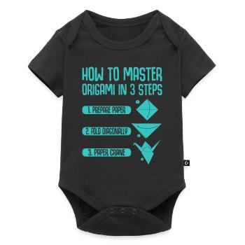 Origami Japanese Art Folding Crane Paper - Baby Premium short-sleeve bodysuit - black - Front