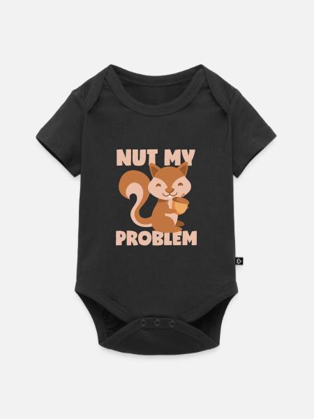 Eichhörnchen: Nicht mein Problem! - Baby Premium Kurzarmbody - Schwarz