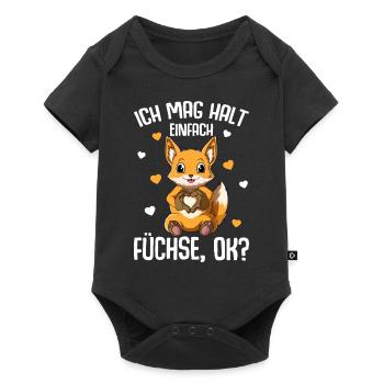 Ich mag halt Füchse Kinder Mädchen Fuchs - Baby Premium Kurzarmbody - Schwarz - Vorne