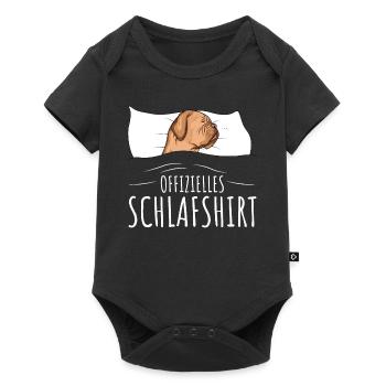 Schlafshirt Bordeauxdogge Dogue de Bordeaux - Baby Premium Kurzarmbody - Schwarz - Vorne