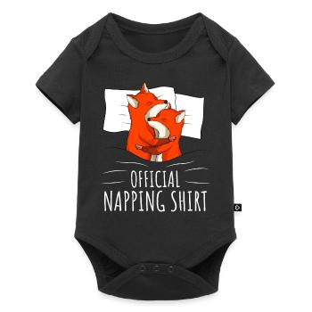 Fox Sleeping Shirt - Baby Premium short-sleeve bodysuit - black - Front