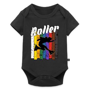 Rollerblades - Baby Premium Kurzarmbody - Schwarz - Vorne