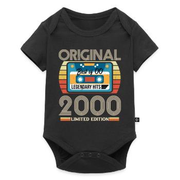 Vintage 2000 Original Geburtstagsgeschenk - Baby Premium Kurzarmbody - Schwarz - Vorne