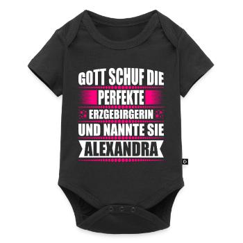 Erzgebirge Frau Namen Sachsen Alexandra - Baby Premium Kurzarmbody - Schwarz - Vorne