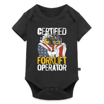 Certified Forklift Truck Operator - Baby Premium Kurzarmbody - Schwarz - Vorne