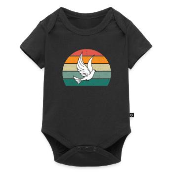 Pigeon feather pigeon flight pigeon flock pigeons - Baby Premium short-sleeve bodysuit - black - Front