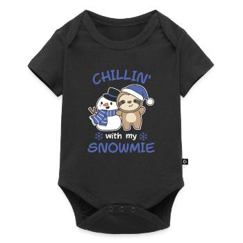 Sloth Chillin avec mon bonhomme de neige - Body à manches courtes Premium Bébé - noir - Devant