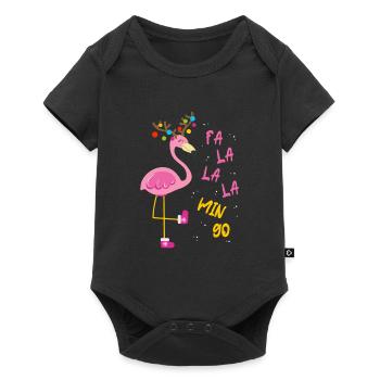 Fa la la la mingo Flamingo - Body à manches courtes Premium Bébé - noir - Devant
