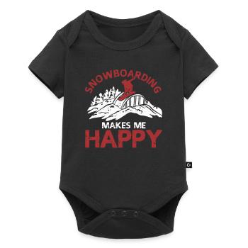 Snowboard Wintersport Boarder Snowboarding macht - Baby Premium Kurzarmbody - Schwarz - Vorne