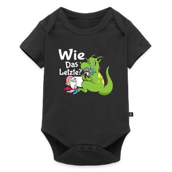 Drachen Wie Das Letzte Einhorn frisst Drache - Baby Premium Kurzarmbody - Schwarz - Vorne