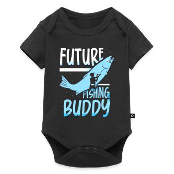 Future fishing buddy angler fishing friend - Baby Premium short-sleeve bodysuit - black - Front