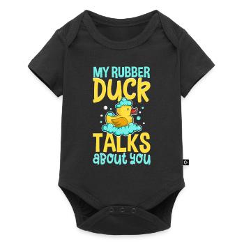 Gummiente Gummienten Entenliebhaber Badezimmer - Baby Premium Kurzarmbody - Schwarz - Vorne