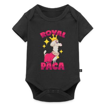 Royal Alpaga: jeux de mots Royalpaca - Body à manches courtes Premium Bébé - noir - Devant