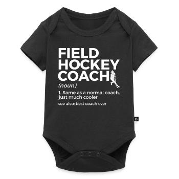 Idée de cadeau de hockey sur gazon pour les joueurs de hockey sur gazon - Body à manches courtes Premium Bébé - noir - Devant
