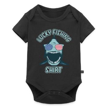 Fish Angler Fisherman Trout Fishing - Lucky Fishin - Baby Premium Kurzarmbody - Schwarz - Vorne