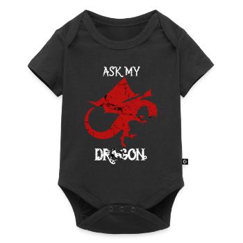 Ask My Dragon Fans de Livre & Films de Fantaisie - Body à manches courtes Premium Bébé - noir - Devant