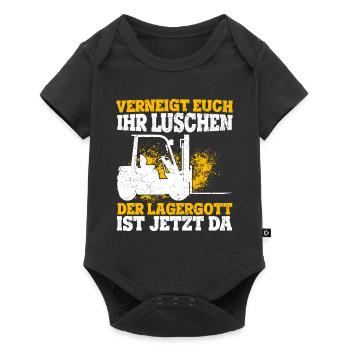 Lagergott Gabelstapler Staplerfahrer Lagerist Fach - Baby Premium Kurzarmbody - Schwarz - Vorne
