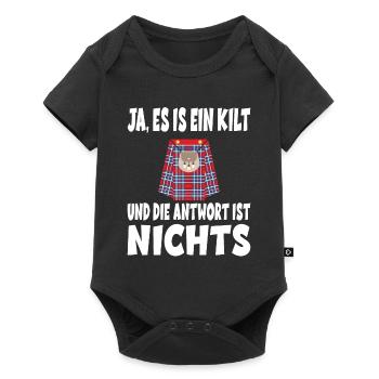 Ja ES IST EIN KILT UND DIE ANTWORT IST NICHTS - Baby Premium Kurzarmbody - Schwarz - Vorne