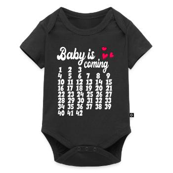 Baby is coming Entwicklung - Baby Premium Kurzarmbody - Schwarz - Vorne