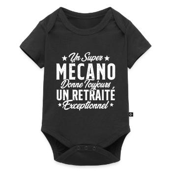 Mécano Papa Cadeau Drôle Fête Des Pères Garagiste - Body à manches courtes Premium Bébé - noir - Devant