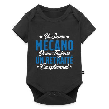 Mécano Papa Cadeau Drôle Fête Des Pères Garagiste - Body à manches courtes Premium Bébé - noir - Devant