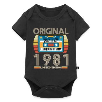 Vintage Geburtstagsgeschenk 1981 Limited Edition - Baby Premium Kurzarmbody - Schwarz - Vorne