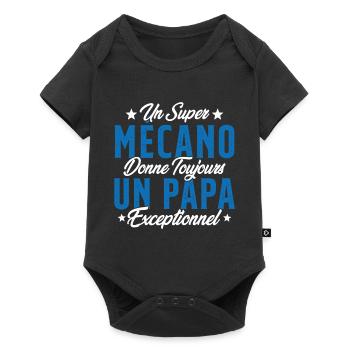 Mécano Papa Cadeau Drôle Fête Des Pères Garagiste - Body à manches courtes Premium Bébé - noir - Devant