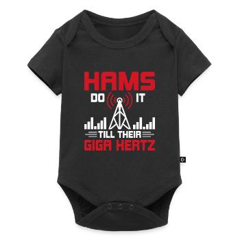 Hams Do It Till Their Giga Hertz Amateur Radio - Baby Premium Kurzarmbody - Schwarz - Vorne
