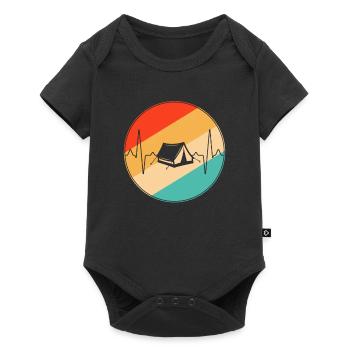 Camping Retro heartbeat - Body à manches courtes Premium Bébé - noir - Devant