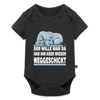 DER WILLE WAR DA ICH HAB IHN ABER WIEDER - Baby Premium Kurzarmbody - Schwarz - Vorne