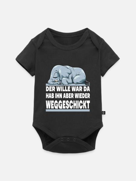 DER WILLE WAR DA ICH HAB IHN ABER WIEDER - Baby Premium Kurzarmbody - Schwarz