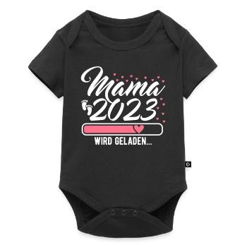 Mama 2023 Mutter werden in Schwangerschaft Baby - Baby Premium Kurzarmbody - Schwarz - Vorne