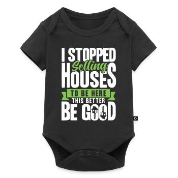 Maison immobilière Vendre Agent immobilier Cadeau - Body à manches courtes Premium Bébé - noir - Devant