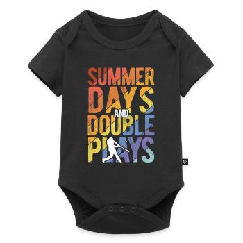 Baseball - Baby Premium Kurzarmbody - Schwarz - Vorne