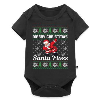 Merry Christmas Santa Floss - Baby Premium Kurzarmbody - Schwarz - Vorne