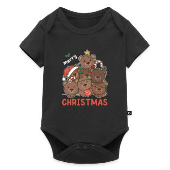 Ours Arbre de Noël Joyeux Noël - Body à manches courtes Premium Bébé - noir - Devant
