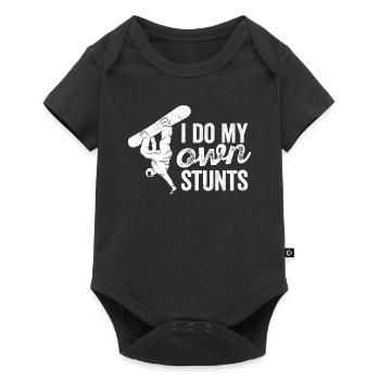 Je fais mes propres cascades en snowboard - Body à manches courtes Premium Bébé - noir - Devant