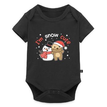 Otter I'm snow cute snowman snow pun - Baby Premium short-sleeve bodysuit - black - Front