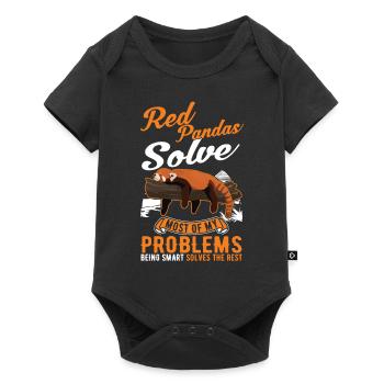 Red Panda Gift Cat Bear - Baby Premium short-sleeve bodysuit - black - Front