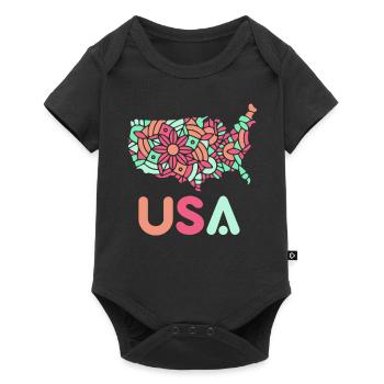 États-Unis Patriotes Américains États-Unis Amérique - Body à manches courtes Premium Bébé - noir - Devant