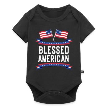 Bienheureux États-Unis Amérique États-Unis Patriotique - Body à manches courtes Premium Bébé - noir - Devant