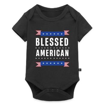 Amérique américaine bénie États-Unis patriotique États-Unis - Body à manches courtes Premium Bébé - noir - Devant