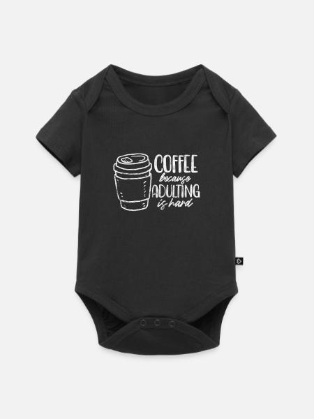 Kaffee - Baby Premium Kurzarmbody - Schwarz