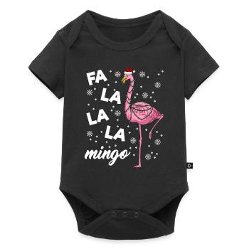 Falalalamingo Flamingo Christmas - Baby Premium short-sleeve bodysuit - black - Front