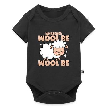 Sheep wool puns - Baby Premium short-sleeve bodysuit - black - Front