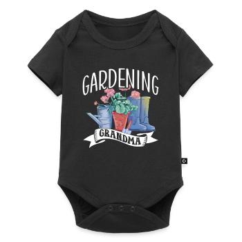 Gardening Grandma Grandmother Gardener Garden - Baby Premium short-sleeve bodysuit - black - Front