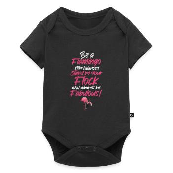 Flamant - Body à manches courtes Premium Bébé - noir - Devant